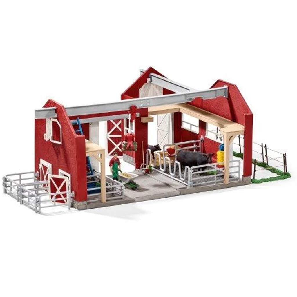 SCHLEICH FW LARGE RED BARN WITH ANIMALS &amp; ACCESSORIES 2