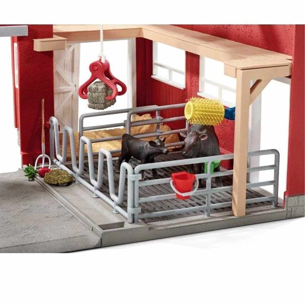 SCHLEICH FW LARGE RED BARN WITH ANIMALS &amp; ACCESSORIES 3