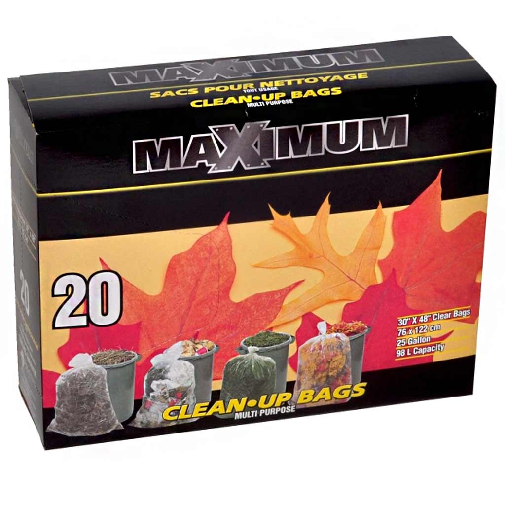 DMB - MAXIMUM GARBAGE BAGS 30X48 CLR 20PK