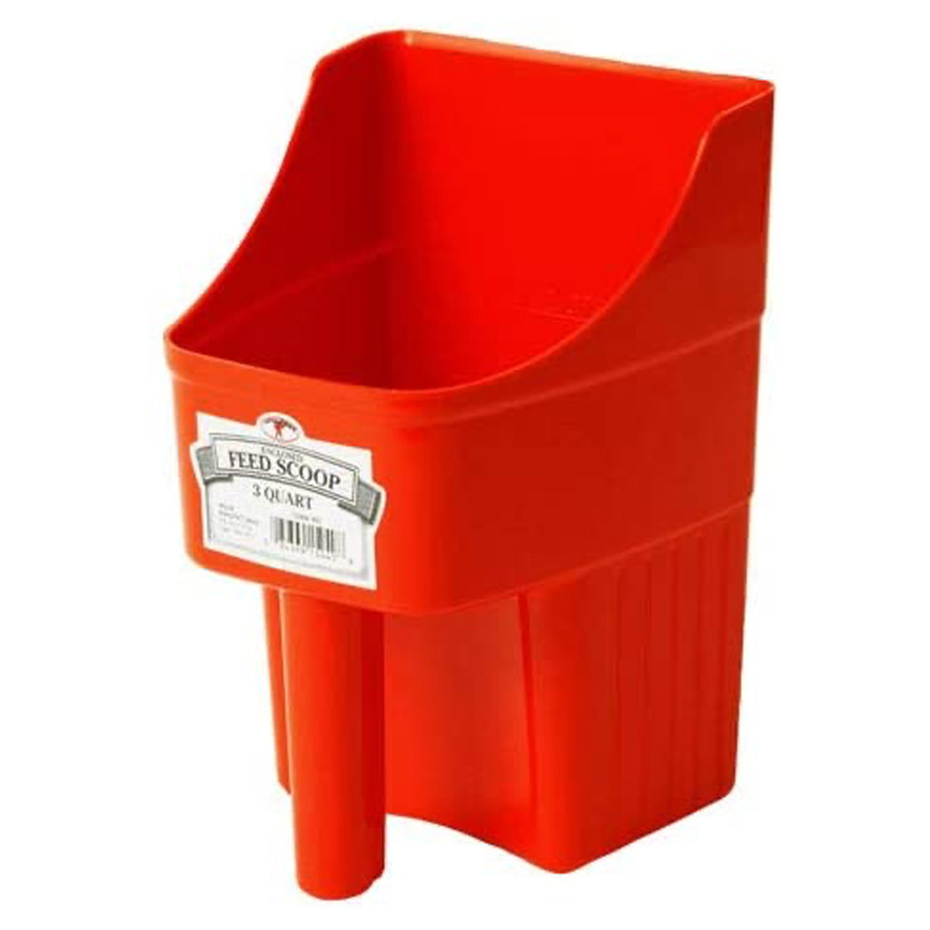 MILLER FEED SCOOP W/HANDLE RED 3QT