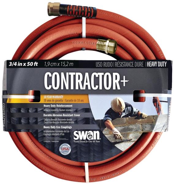 SWAN WATER HOSE 50' CONTRACTOR HVY DUTY 3/4&quot;D RED SNCG34050