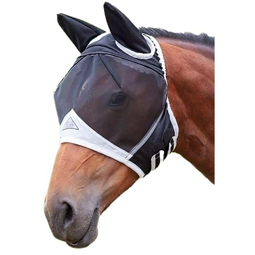 SHIRES FINE MESH FLY MASK W/ EARS BLACK XS