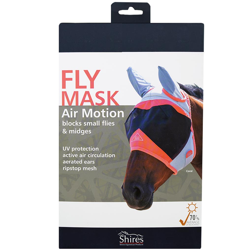 DV - SHIRES 3D AIR MOTION FLY MASK WITH EARS CORAL PONY