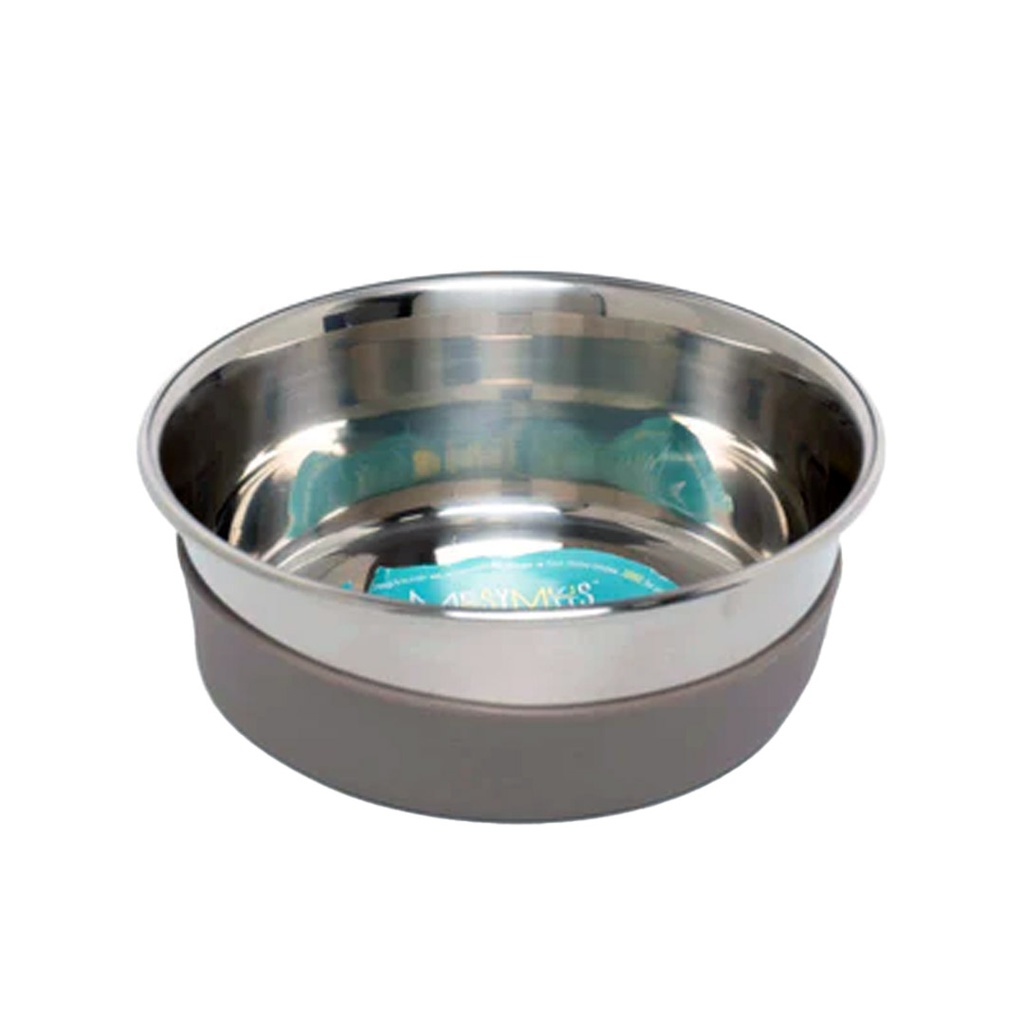 MESSY MUTTS HEAVY GAUGE BOWL W/NON SLIP 2.5 CUPS GREY SMALL