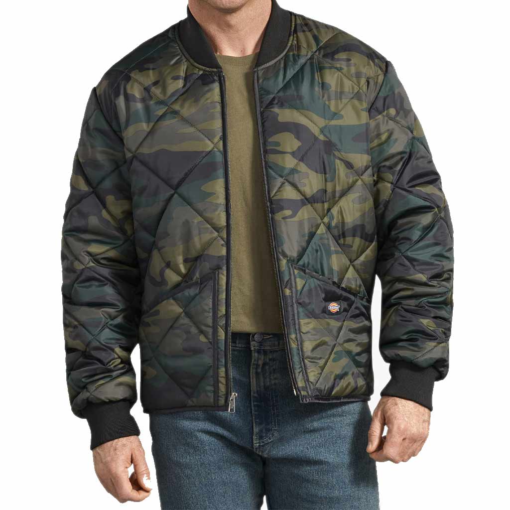 DV - DICKIES MENS DIAMOND QUILTED JACKET CAMO XX-LARGE