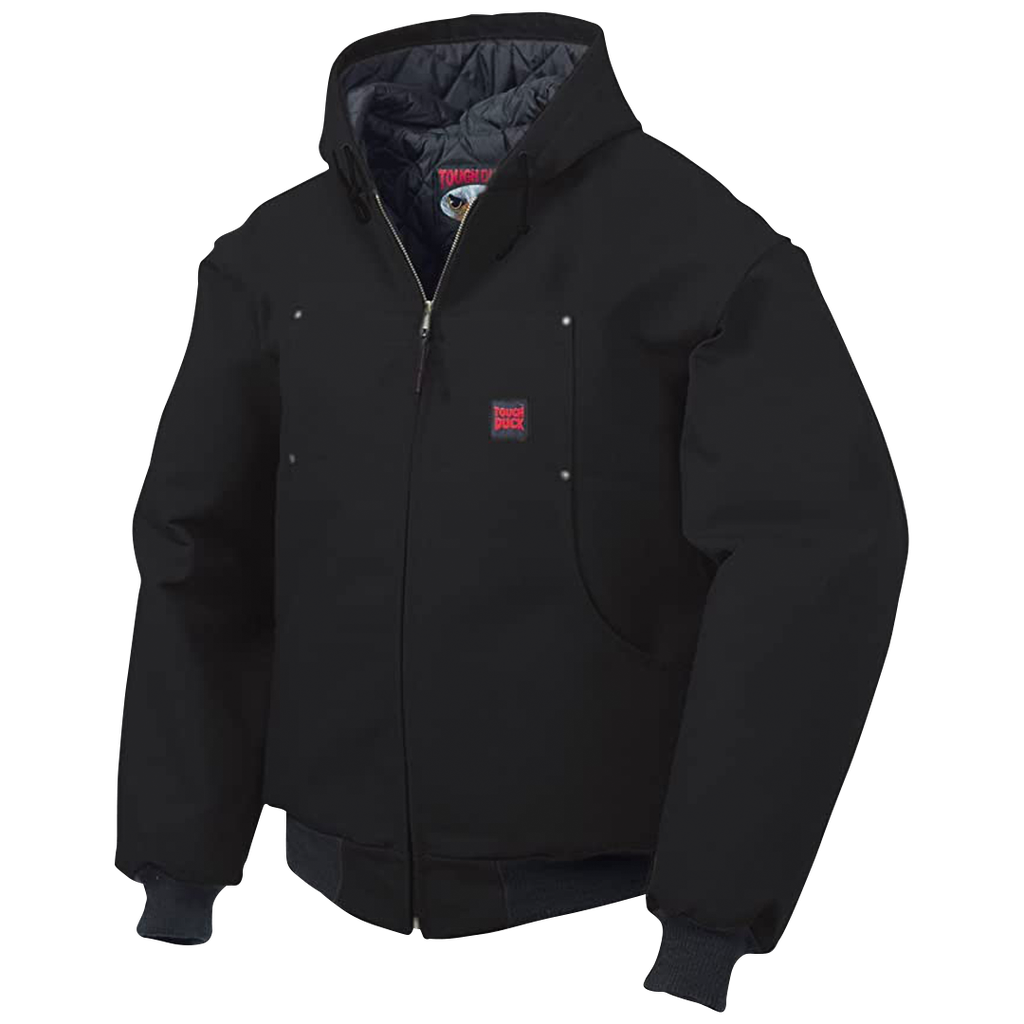 TOUGH DUCK HOODED BOMBER JACKET BLK SM