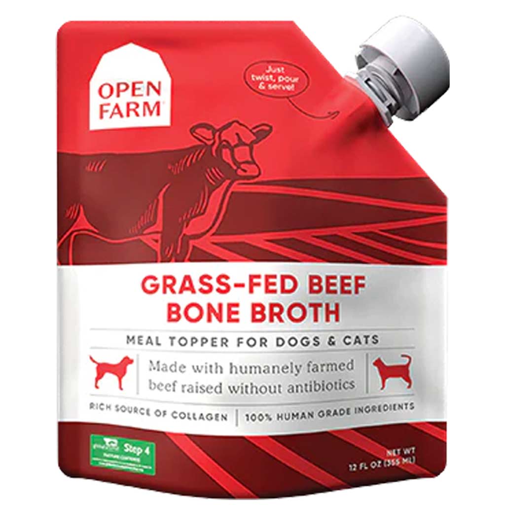 OPEN FARM GRASS-FED BEEF BONE BROTH FOR DOGS 12OZ