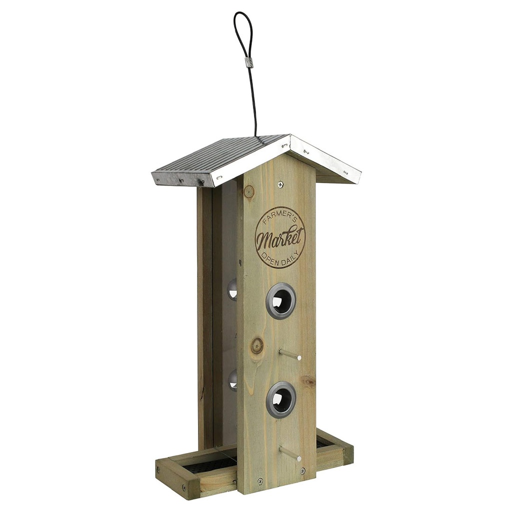 WILD WINGS WEATHERED GALVANIZED VERTICAL HOPPER