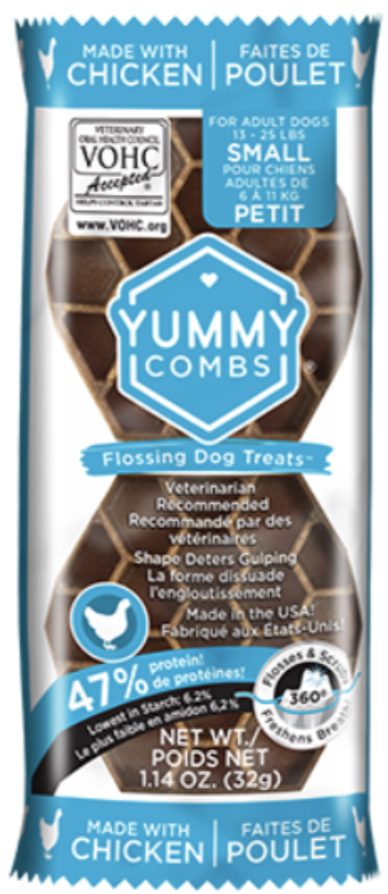 YUMMY COMBS FLOSSING DOG TREATS CHICKEN SMALL