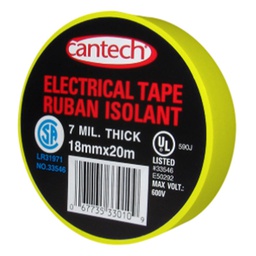 [10084432] CANTECH ELECTRICAL TAPE YELLOW 20M L X 18MM W