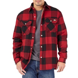 [10085812] DV - DICKIES MENS SHERPA LINED FLANNEL SHIRT RED/BLACK SMALL
