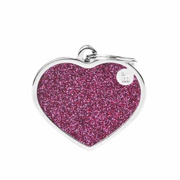 [10090074] DR - MY FAMILY GLITTER HEART PINK L
