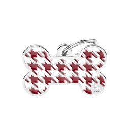 [10090198] MY FAMILY HOUNDSTOOTH BONE RED L