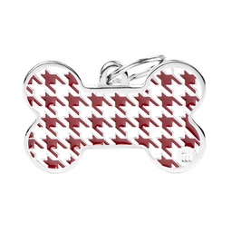 [10090200] MY FAMILY HOUNDSTOOTH BONE RED XL